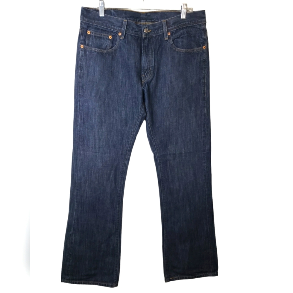 Vintage Levi's 507 Dark Blue Wash Denim Slim Boot Size W36 L34